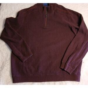 TOMMY BAHAMA Men's MAROON BURGUNDY Quarter Zip Sweater Men’s Size Large L